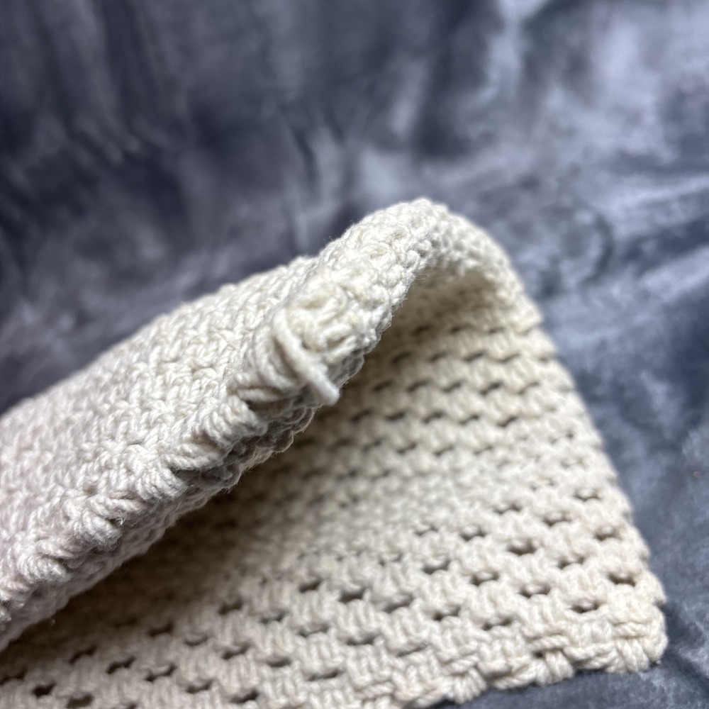 Vintage Macrame Clutch Mister Ernest Cream Cotton Boho 70s Handbag Wallet - Picture 10 of 16